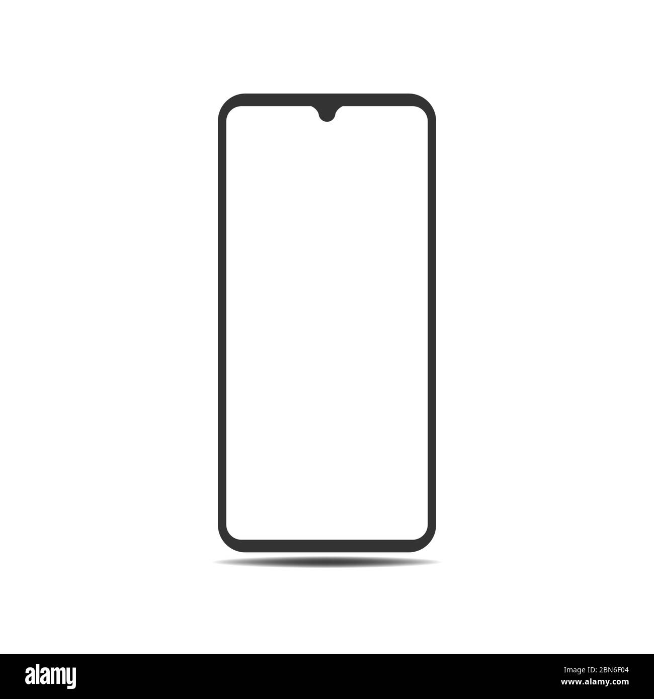 Icona di un telefono cellulare touch con schermo vuoto. Illustrazione vettoriale piatta. Illustrazione Vettoriale