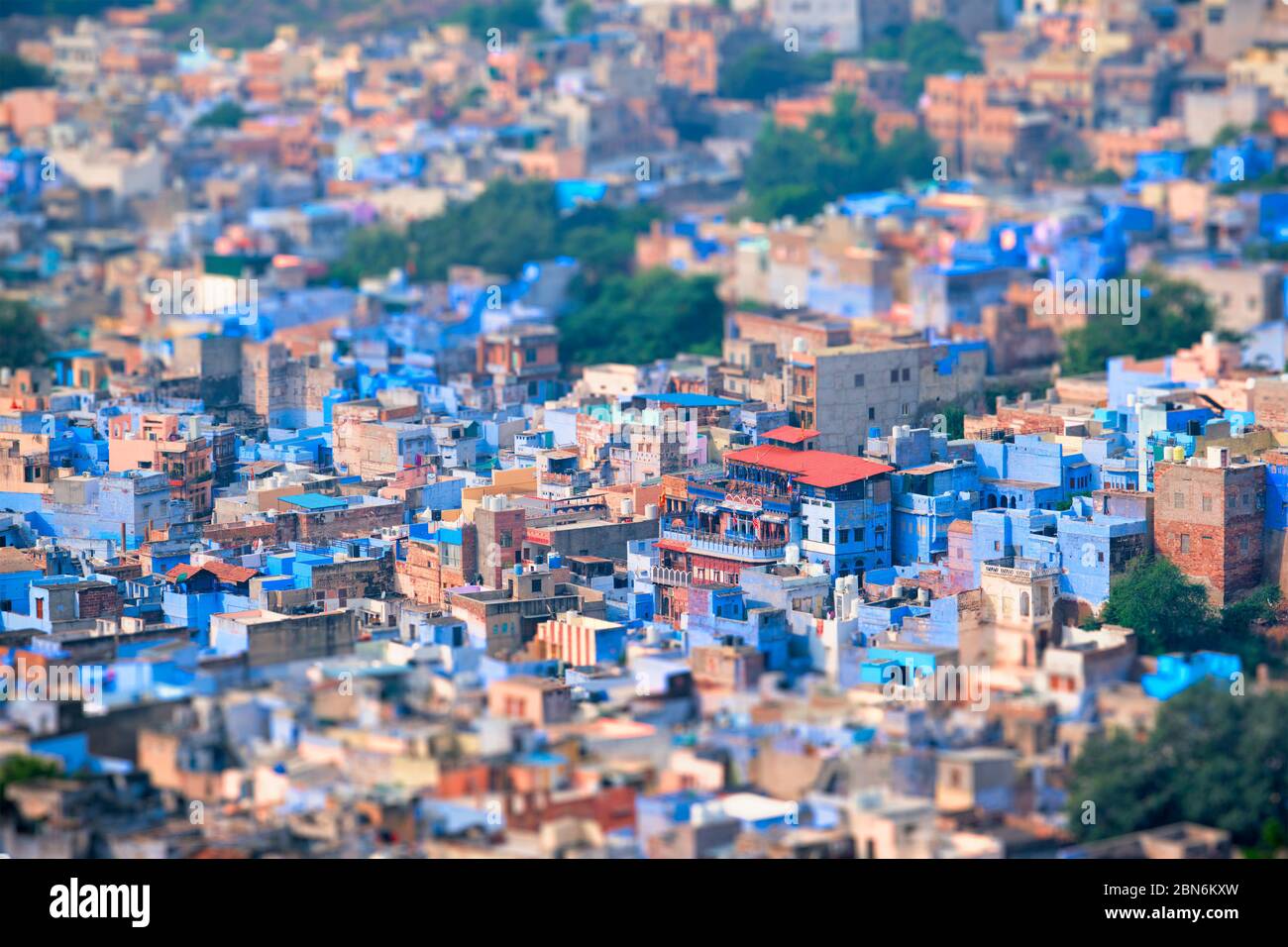 Vista aerea di Jodhpur città blu. Jodphur, Rajasthan, India Foto Stock