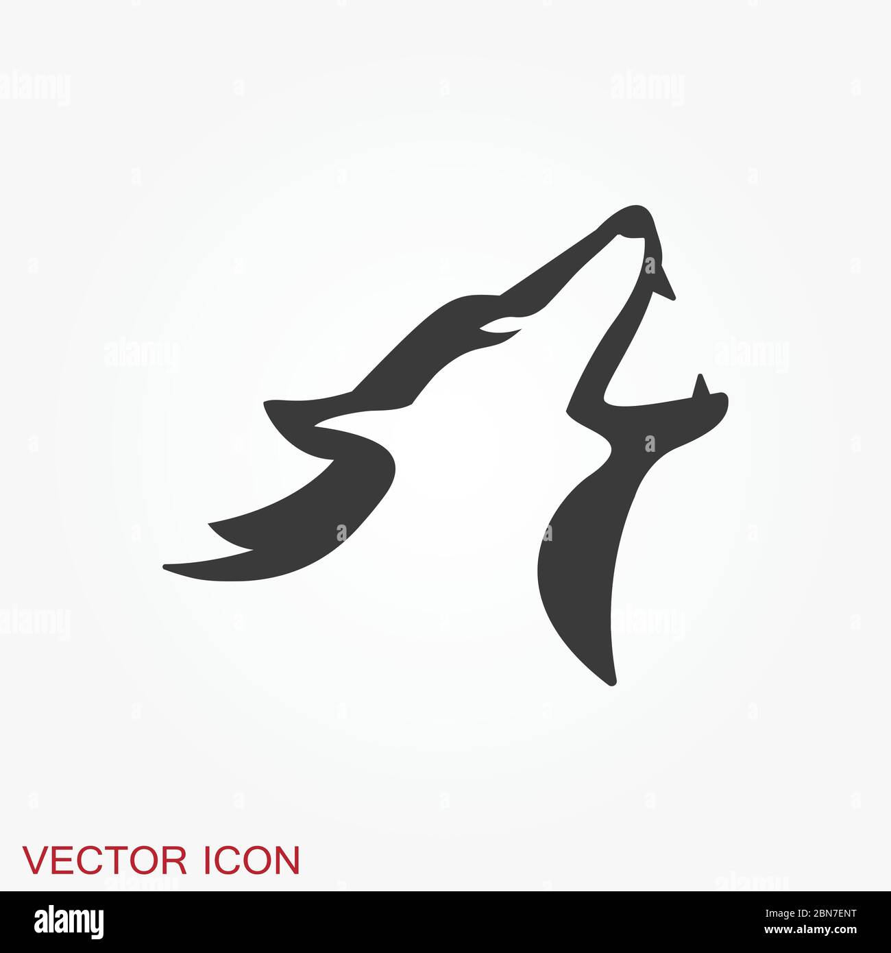 Icona Wolf Vector. Simbolo animale isolato sullo sfondo. Illustrazione Vettoriale