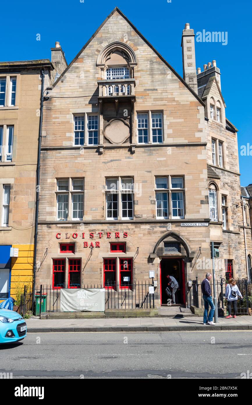 Cloisters Bar in Brougham Street a Tollcross, Edimburgo, Scozia, Regno Unito Foto Stock