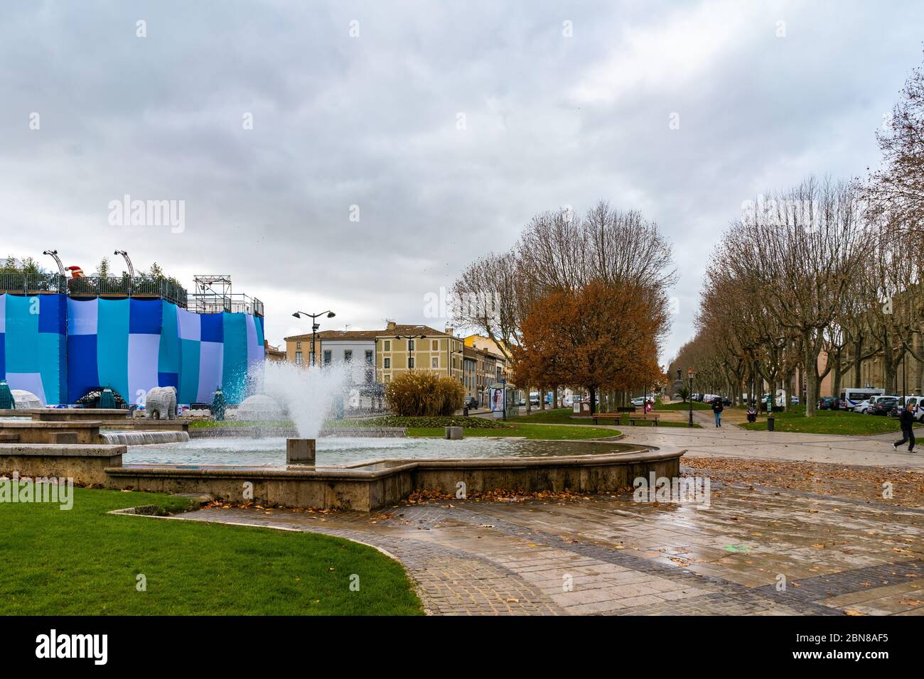 Le Parc du Pere Noel a Carcassonne città, Francia Foto Stock