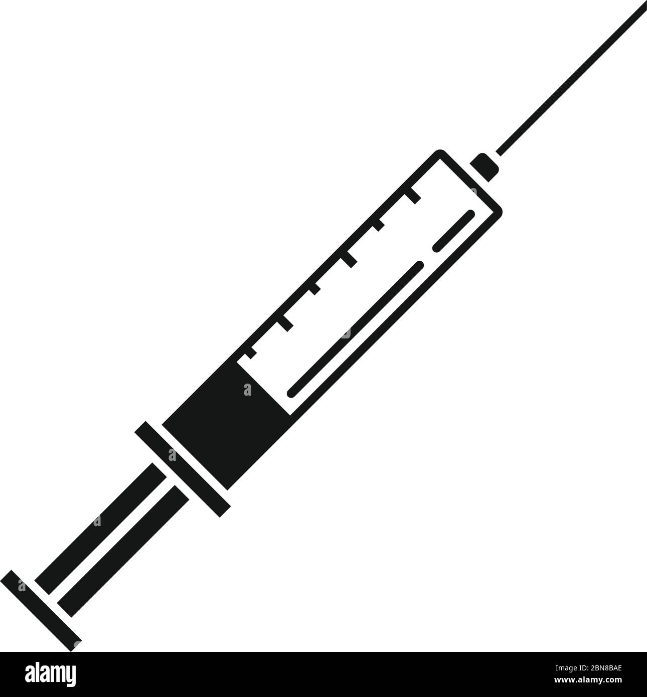 Icona siringa sangue pieno. Semplice illustrazione dell'icona del vettore della siringa piena di sangue per il disegno del web isolato su sfondo bianco Illustrazione Vettoriale