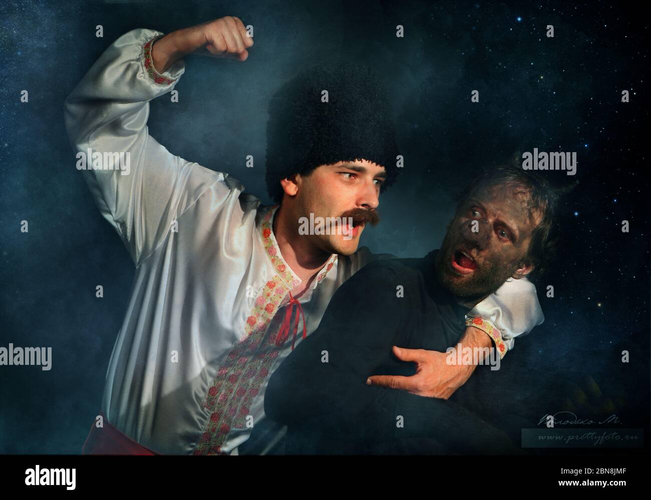 Vakula vola sul diavolo.Gogol Foto Stock