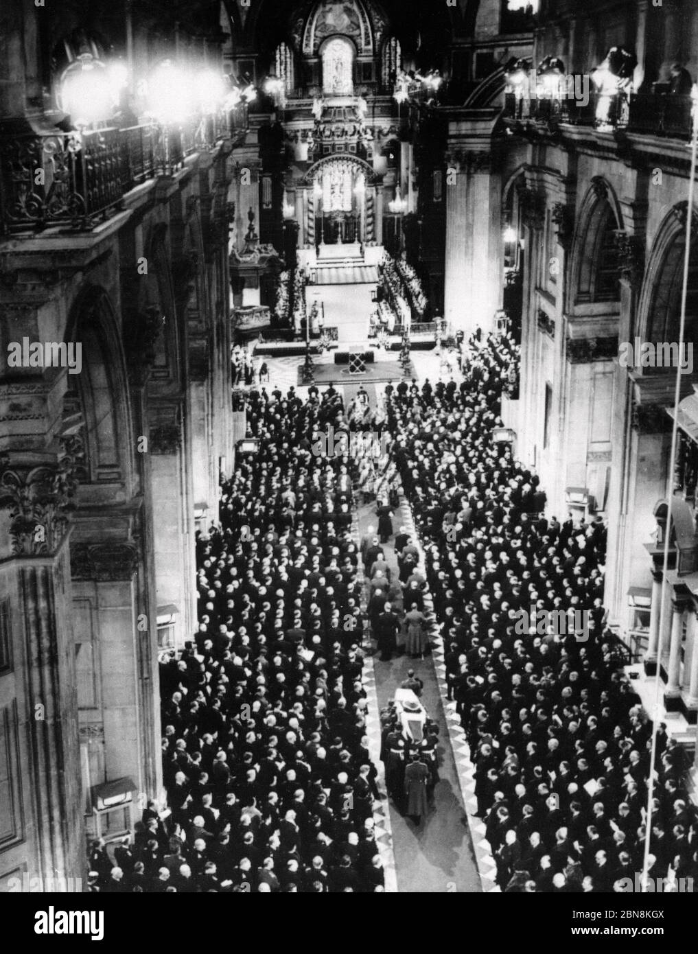 Funerale di Winston Churchill, il più grande funerale di stato della storia. Cattedrale di San Paolo, 30 gennaio 1965 Foto Stock