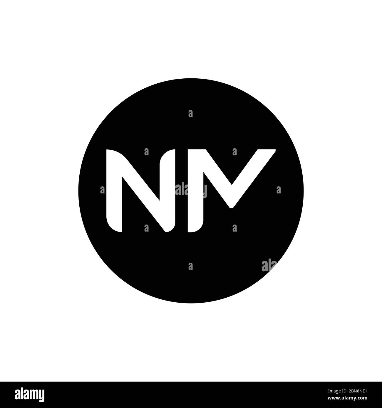 Modello vettore di disegno del logo NM lettera iniziale. Design creativo del logo lettera NM Abstract Illustrazione Vettoriale
