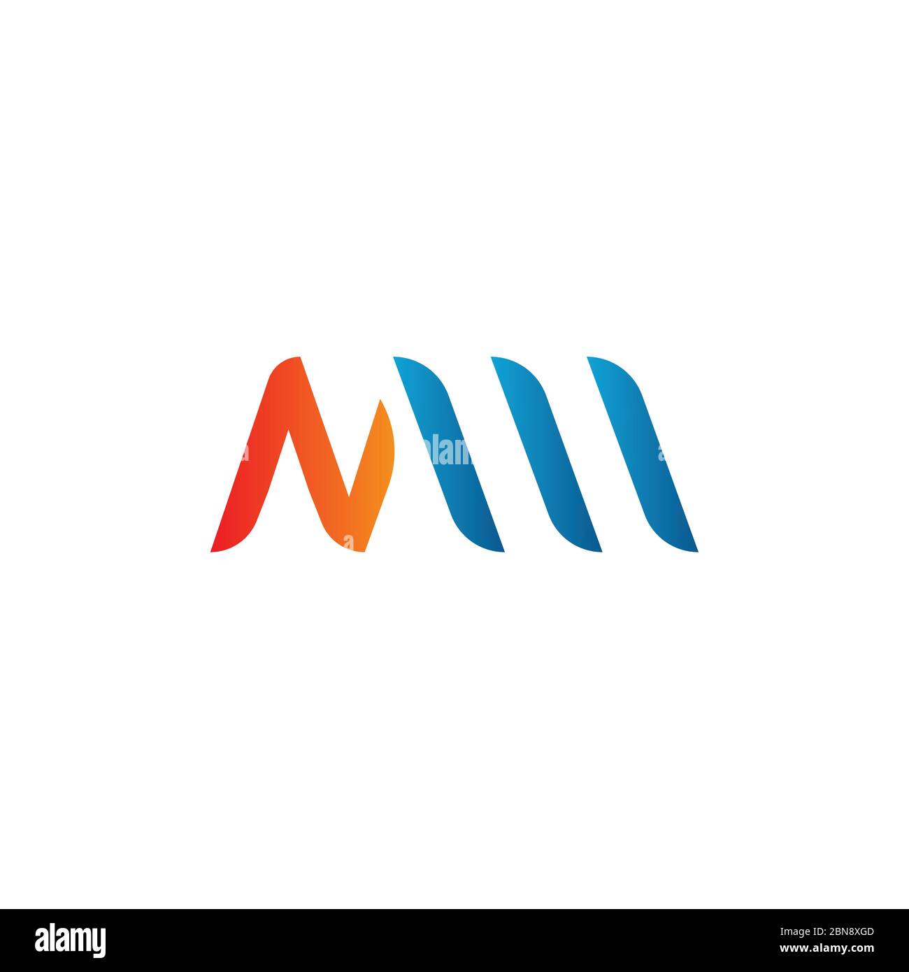 Modello vettoriale per il disegno iniziale di lettere NW, NM , MW, MM. Creative Abstract NW, NM , MW, MM Letter Logo Design Illustrazione Vettoriale