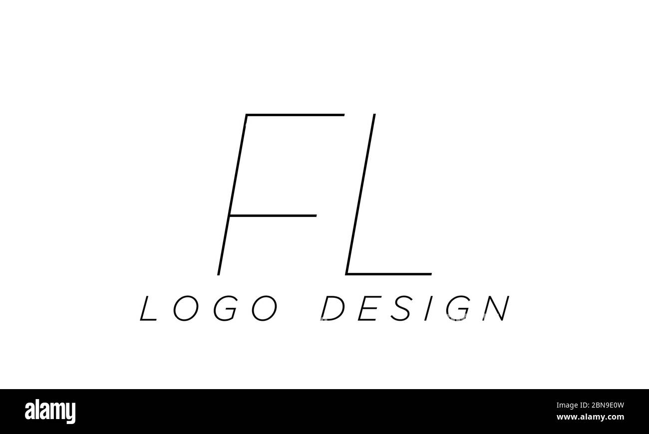 FL lettera iniziale vettore di disegno astratto del logo. Illustrazione Vettoriale