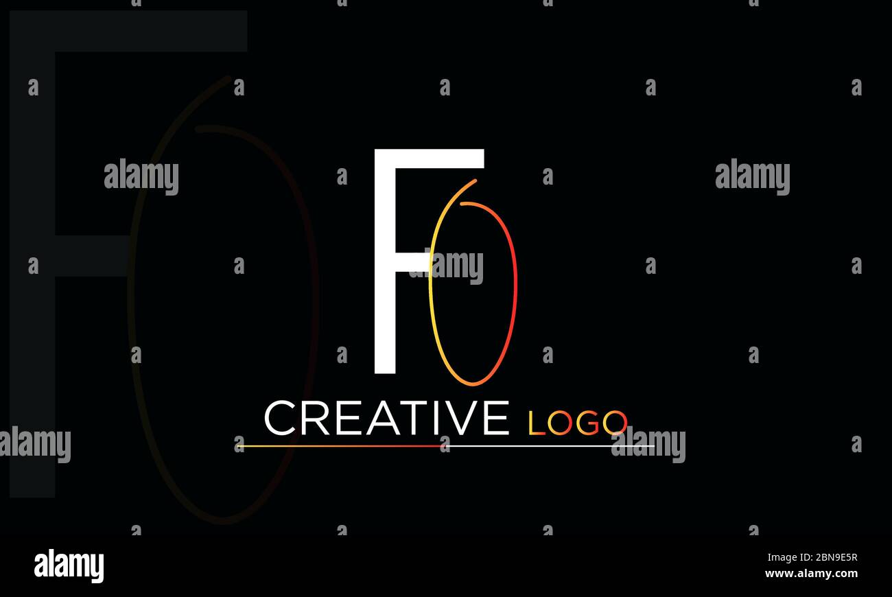 fo/della società iniziale abstract Logo Design con spazio negativo. Vettore modello logo aziendale Illustrazione Vettoriale
