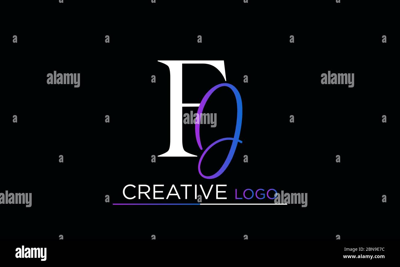 fo/della società iniziale abstract Logo Design con spazio negativo. Vettore modello logo aziendale Illustrazione Vettoriale