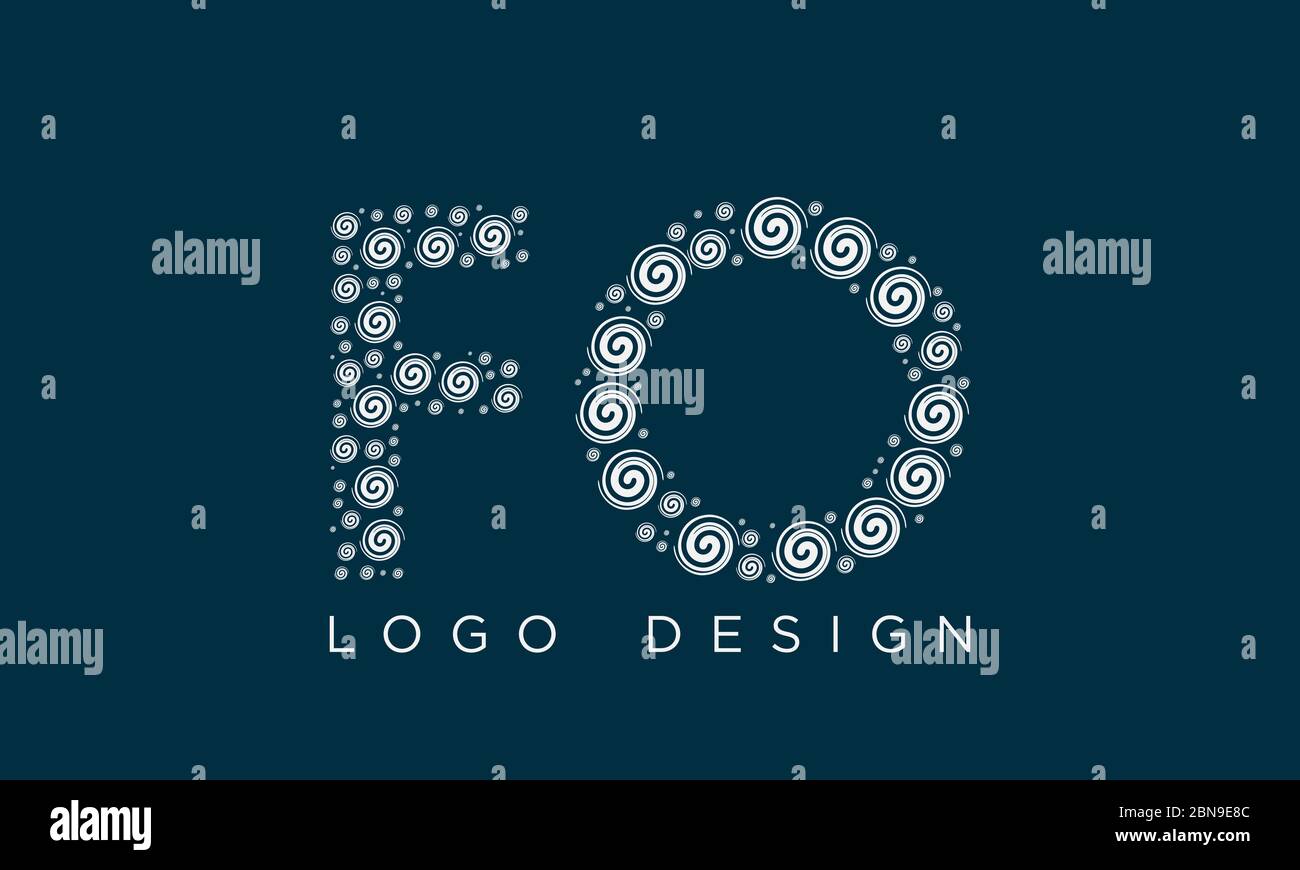 fo/della società iniziale abstract Logo Design con spazio negativo. Vettore modello logo aziendale Illustrazione Vettoriale