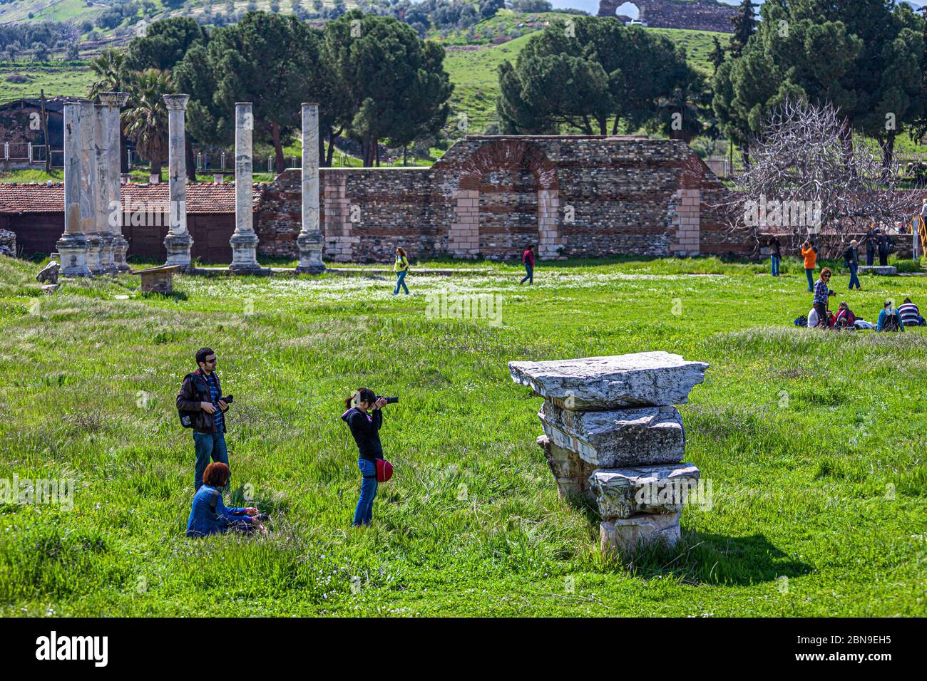 Rovine ellenistiche a Laodykeia vicino a Pamukkale, Turchia Foto Stock