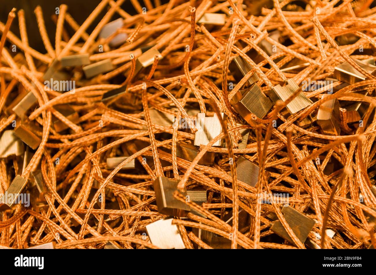 Bel background di parti per auto per temi industriali e tecnologici. Foto Stock