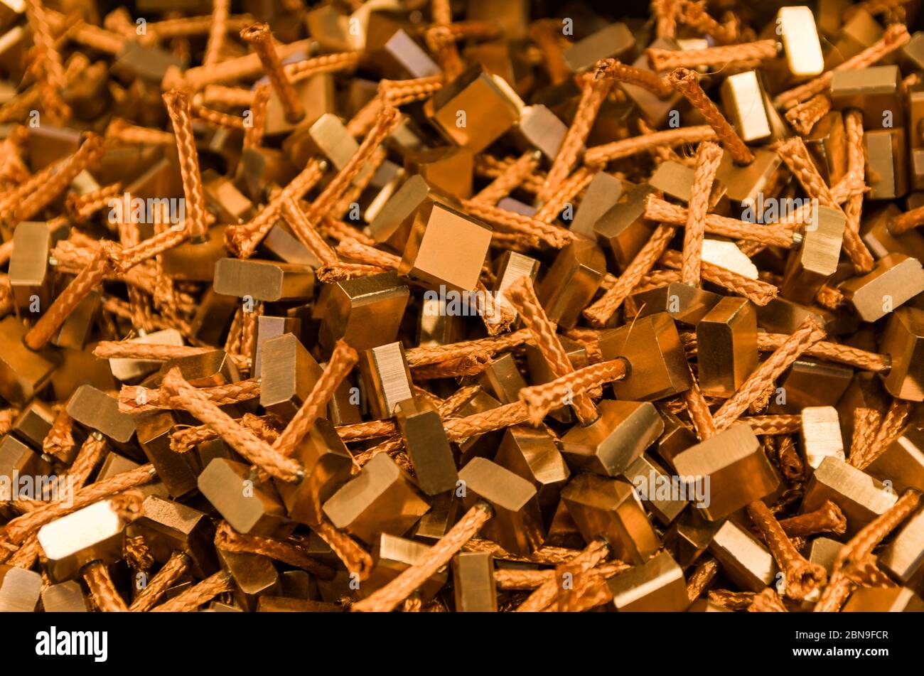 Bel background di parti per auto per temi industriali e tecnologici. Foto Stock