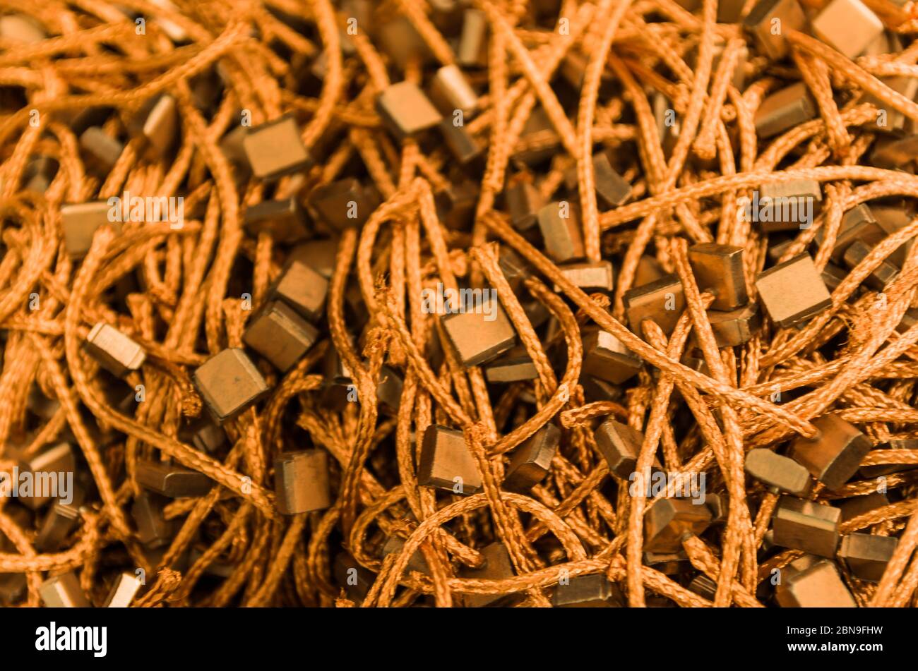 Bel background di parti per auto per temi industriali e tecnologici. Foto Stock