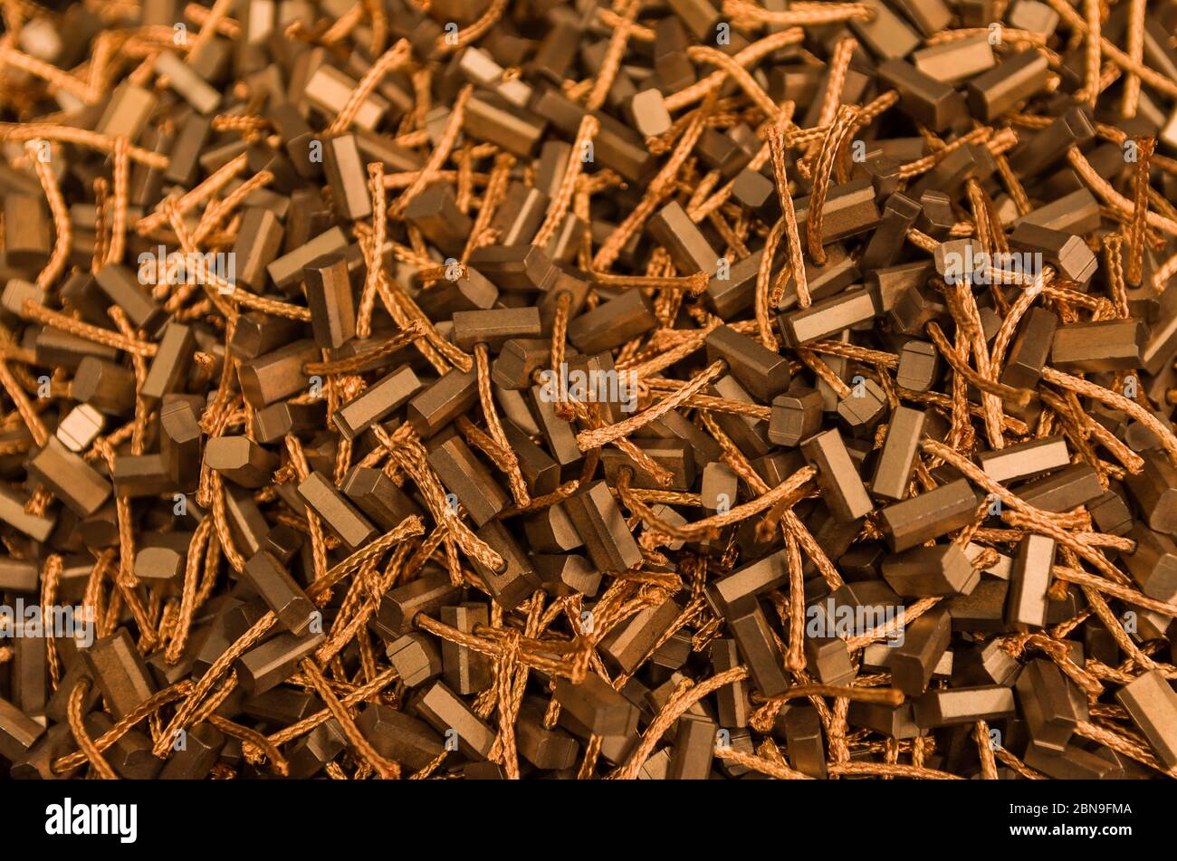 Bel background di parti per auto per temi industriali e tecnologici. Foto Stock