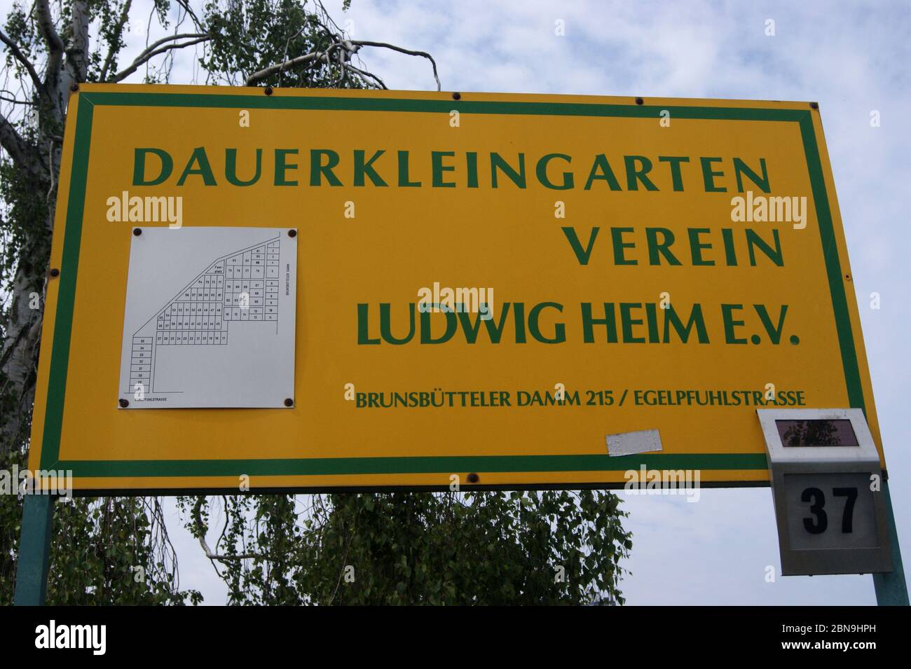 Die Laubenkolonie Ludiwg Heim am Bullengraben a Berlino-Spandau. Foto Stock