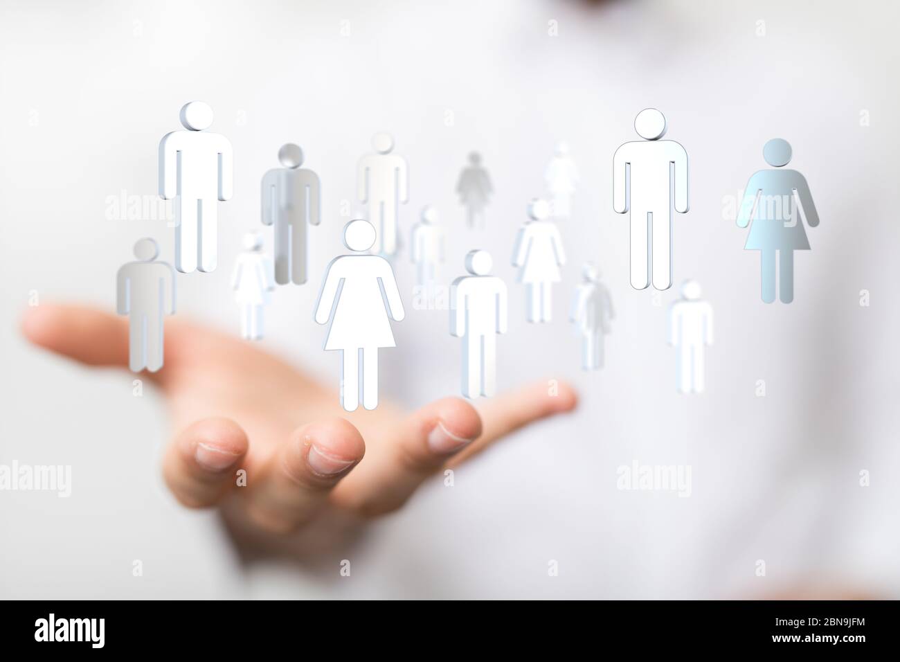 Un concetto di lavoro di squadra e di collaborazione Foto Stock