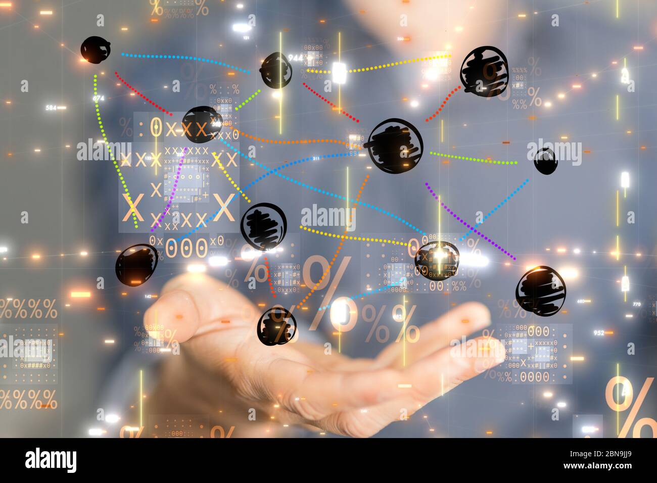 Un gruppo di social network del team delle persone Foto Stock