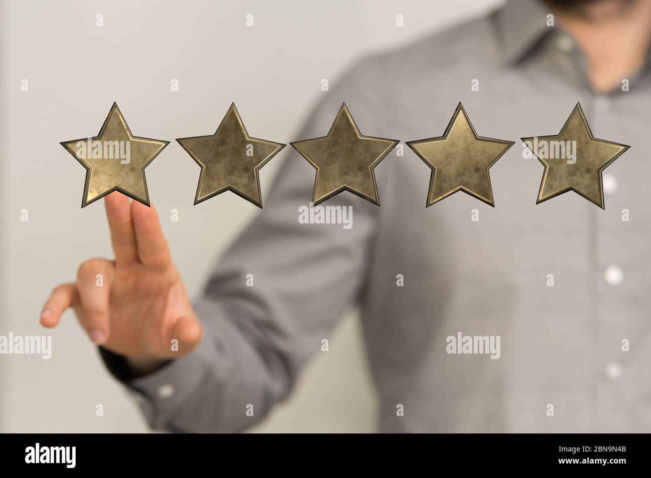 Una stella che classifica digitale sfondo cinque Foto Stock