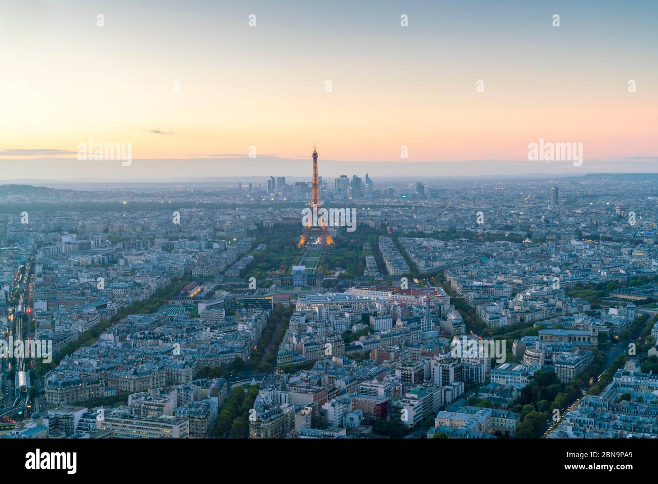 Vista di parigi dall'alto della Torre di Montparnasse Foto Stock