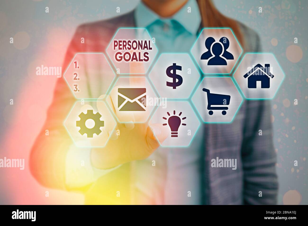 Scrittura concettuale a mano che mostra obiettivi personali. Concetto che significa obiettivo fissato da un individuo per influenzare la sua motivazione di sforzi Foto Stock