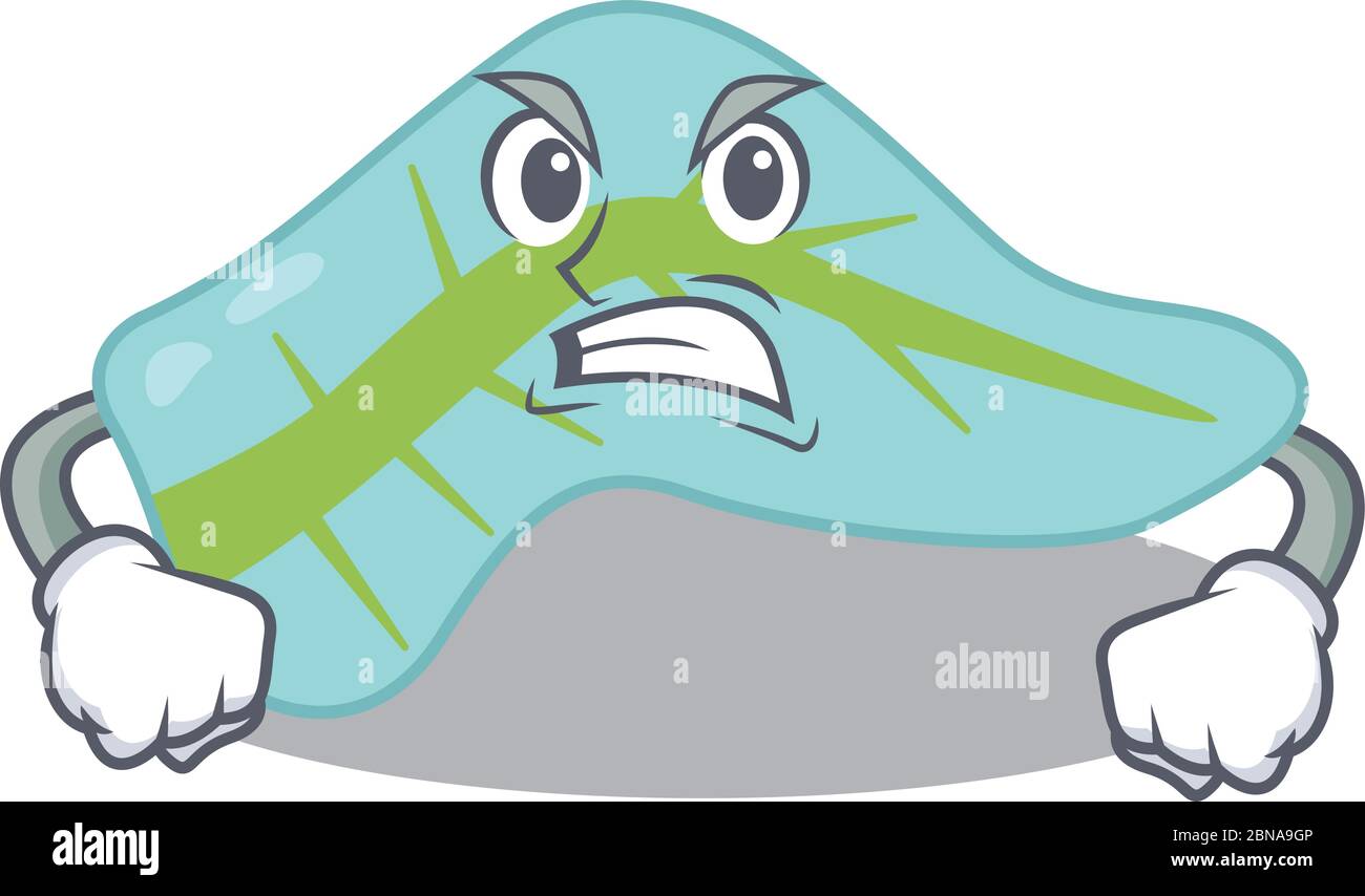 Un'immagine cartoon del pancreas che mostra un volto arrabbiato Illustrazione Vettoriale