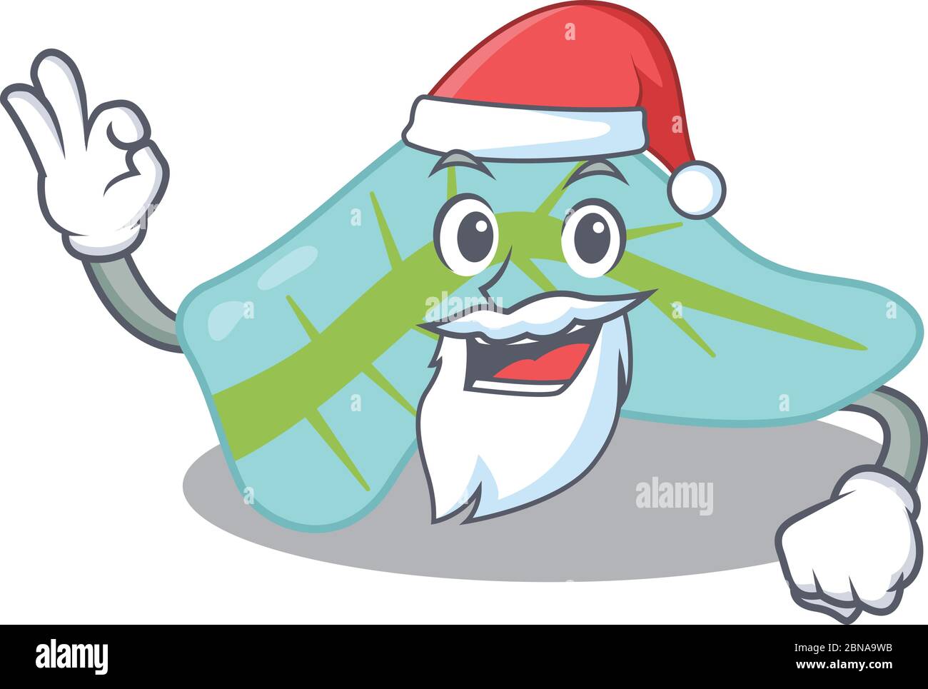 Personaggio cartoon del pancreas Santa con cute ok dito Illustrazione Vettoriale