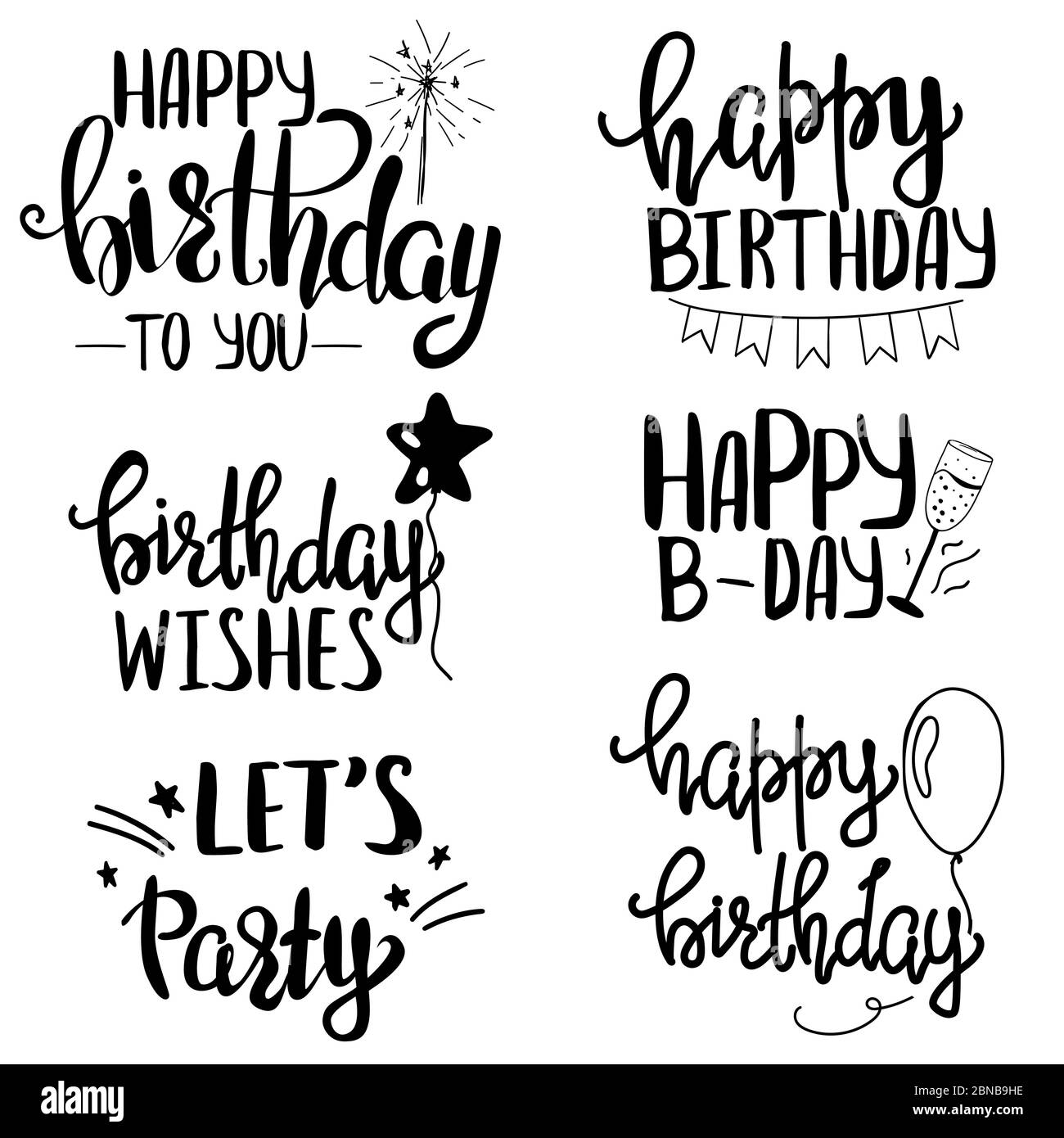 Set di lettere di Happy Birthday Illustrazione Vettoriale
