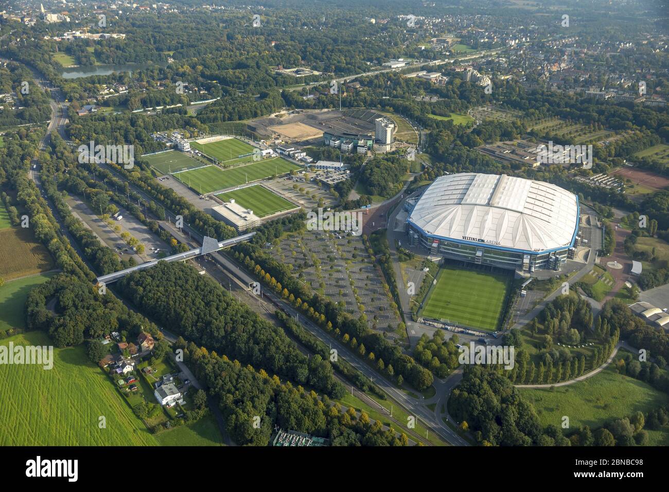 Veltings Arena in Gelsenkirchen, , 22.09.2017, vista aerea, Germania, Renania Settentrionale-Vestfalia, Ruhr Area, Gelsenkirchen Foto Stock