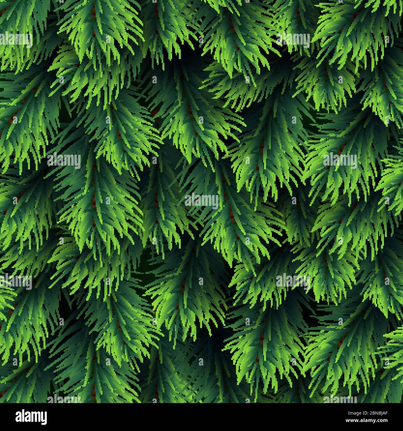 Schema dei rami dell'abete. Sfondo di Natale con ramificazione di pino verde. Felice anno nuovo decorazione vettoriale. Immagine di sfondo dell'abete verde di diramazione Illustrazione Vettoriale