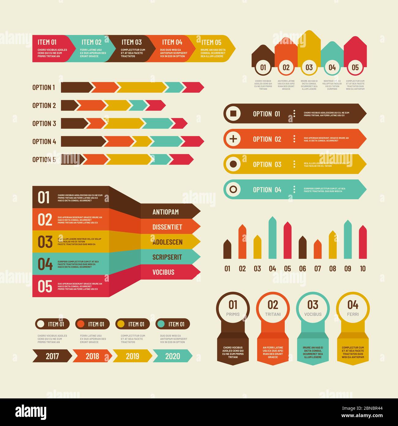 Modello infografico. Grafici economici grafici di marketing Tabella dei processi, tempistica e diagramma di flusso dell'organizzazione. Elementi vettoriali infografici. Illustrazione di infografica, grafico e diagramma, processo dati Illustrazione Vettoriale