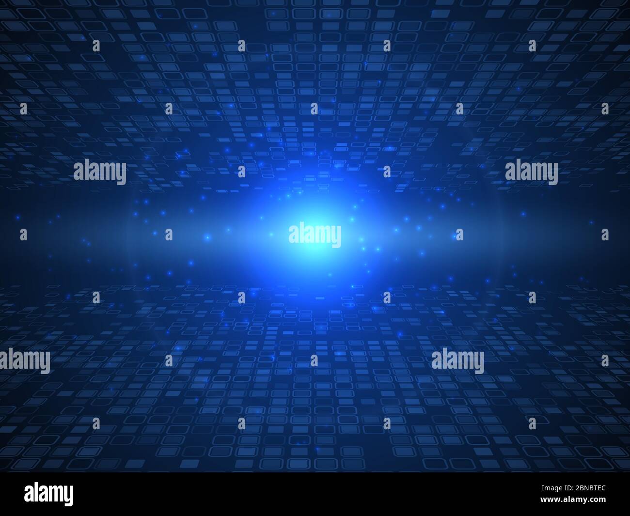 Tecnologia sfondo blu. Concetto di alta velocità. Illustrazione astratta del vettore di energia e del movimento futuristico. Blu futuristico velocità movimento, comunicazione e connessione cyberspazio Illustrazione Vettoriale