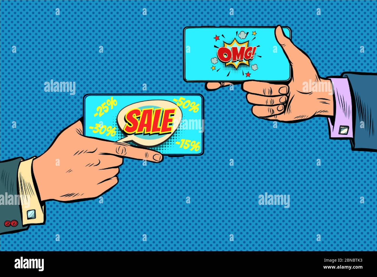 sconti online commercio vendita business comunicazione online smartphone Illustrazione Vettoriale