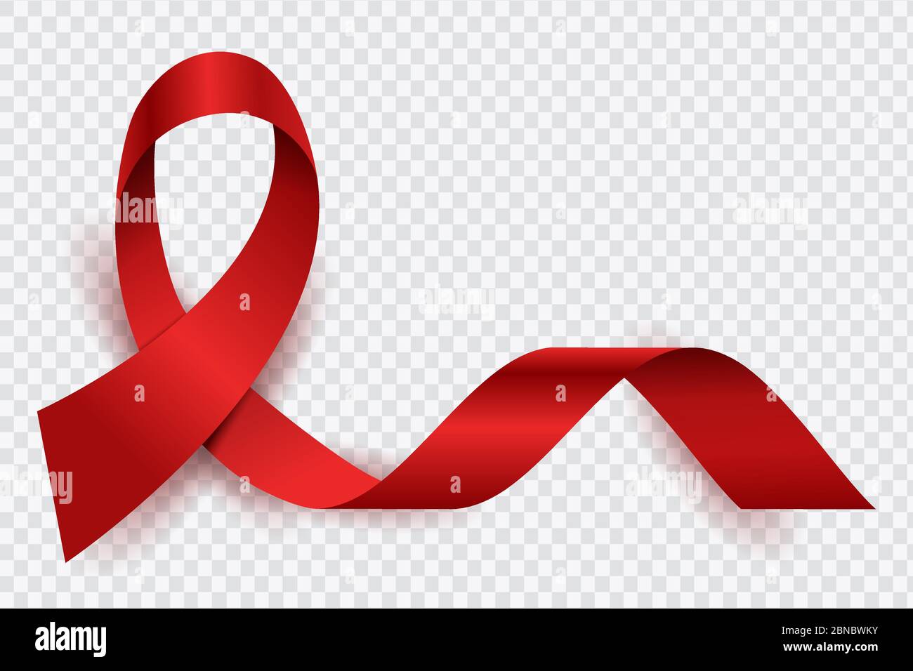 Aiuta il nastro rosso. Simbolo isolato vettore giornaliero di World Aids. Illustrazione del nastro rosso, campagna di giorno di salute di AIDS Illustrazione Vettoriale