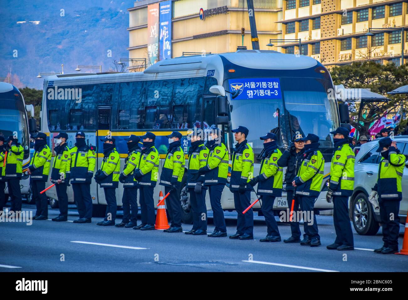 Seoul, Corea del Sud 1/11/2020 Gwanghwamun Plaza Corea del Sud: Proteste a Seoul nel gennaio 11 Foto Stock