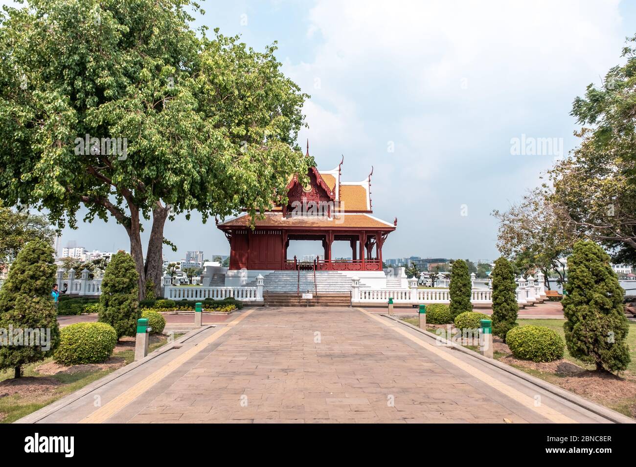 Bangkok / Thailandia - 28 gennaio 2020: Nome di questo luogo ' Santi Chai Prakan Parco pubblico ' questo parco nella vecchia provincia del centro di Bangkok Foto Stock
