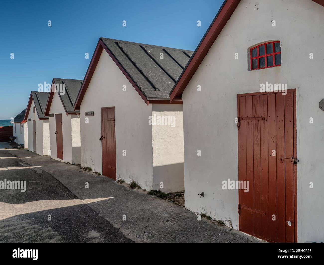 Klitmoeller vecchio luogo di sbarco pesca ora calle Cold Hawaii sulla costa del Mare del Nord in Danimarca Foto Stock