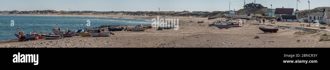 Klitmoeller vecchio luogo di sbarco pesca ora chiamato Cold Hawaii sulla costa del Mare del Nord in Danimarca Foto Stock