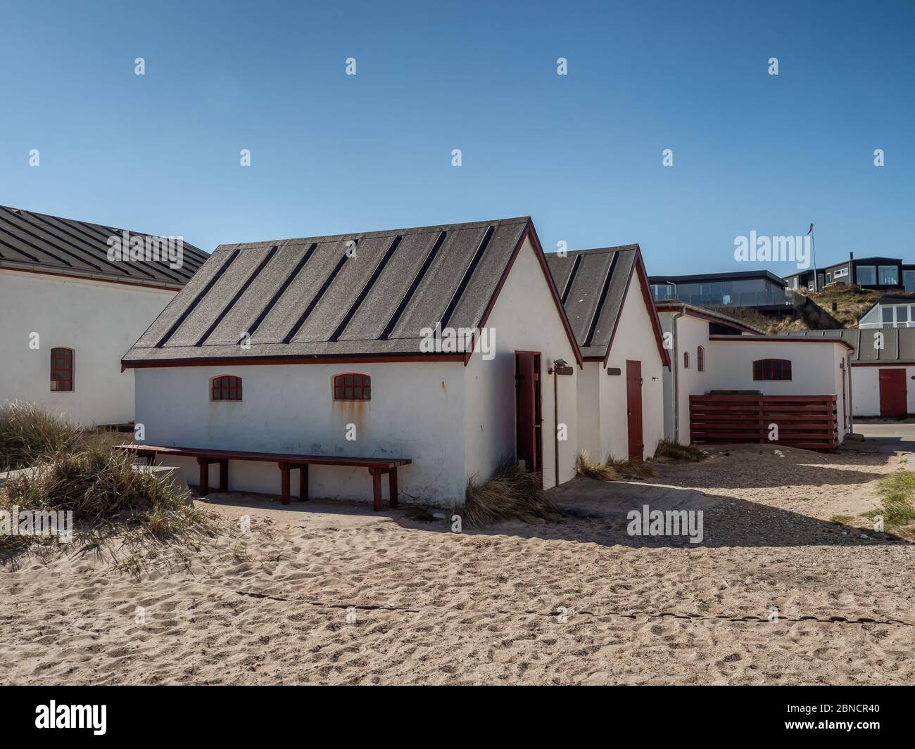 Klitmoeller vecchio luogo di sbarco pesca ora chiamato Cold Hawaii sulla costa del Mare del Nord in Danimarca Foto Stock
