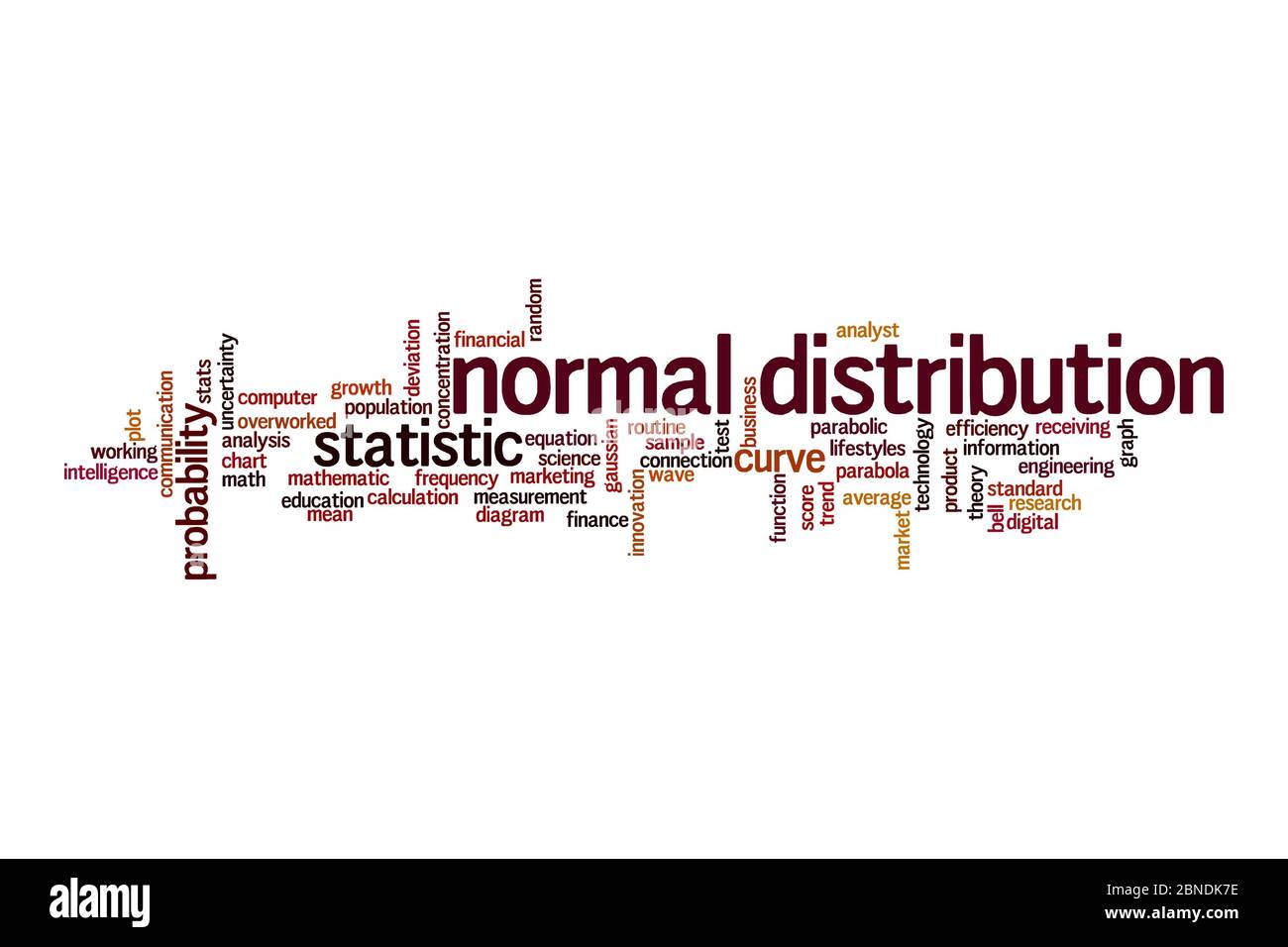Concetto di cloud di distribuzione normale su sfondo bianco Foto Stock
