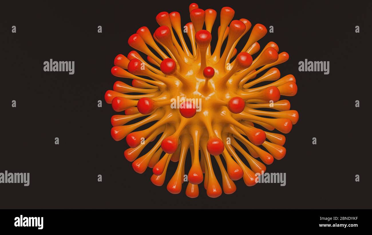 Illustrazione stilizzata del coronavirus covid-19. illustrazione 3d. Foto Stock
