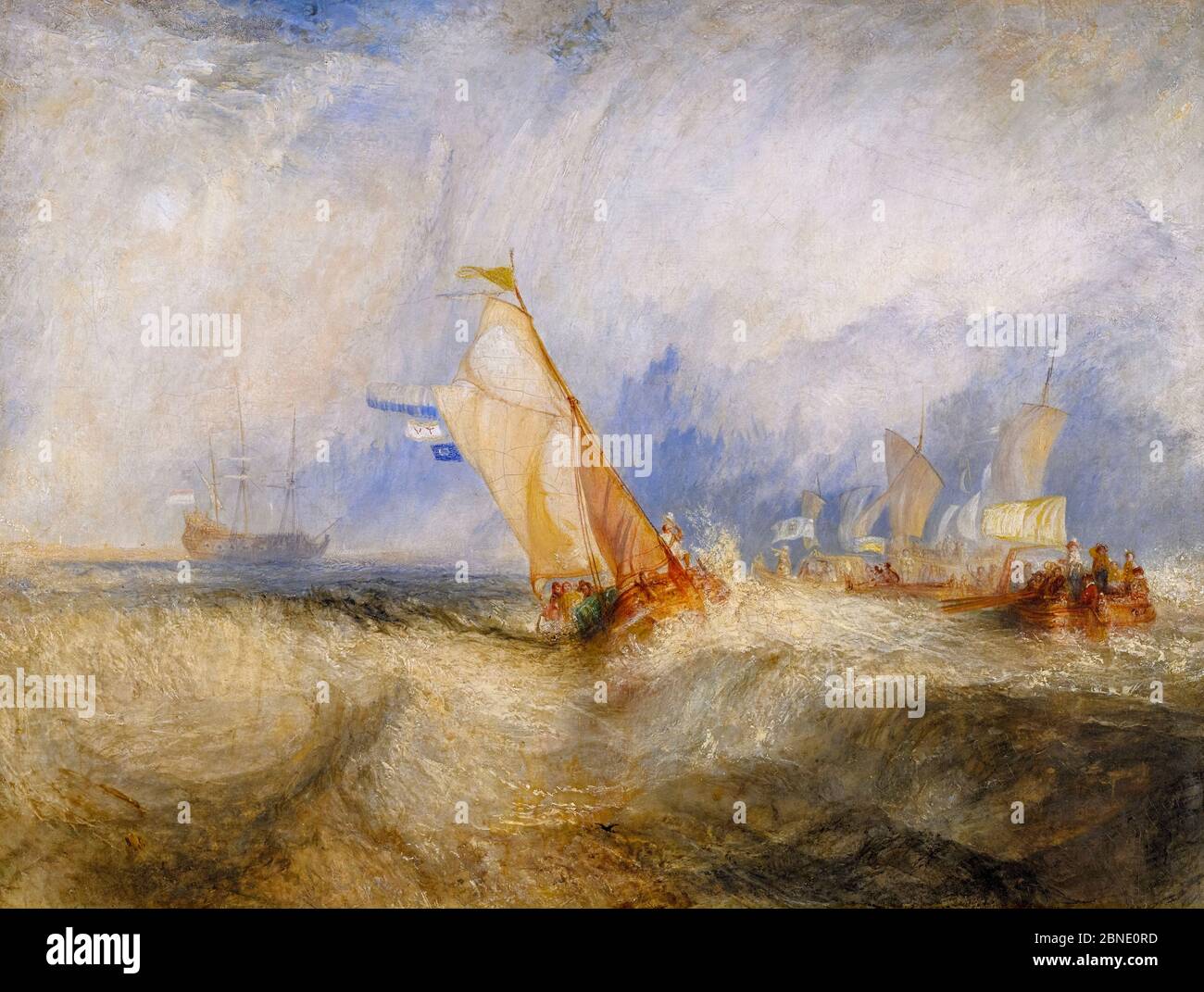 Van Tromp, andando a compiacere i suoi Maestri, navi in mare, ottenendo una buona bagnatura da JMW Turner (1775-1851), olio su tela, 1844 Foto Stock
