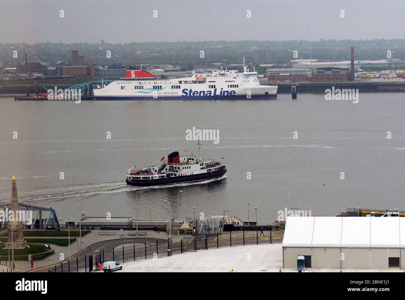 'stena Lagan' Belfast - traghetto Birkenhead e traghetto Mersey, River Mersey, Liverpool. Regno Unito, maggio. Foto Stock