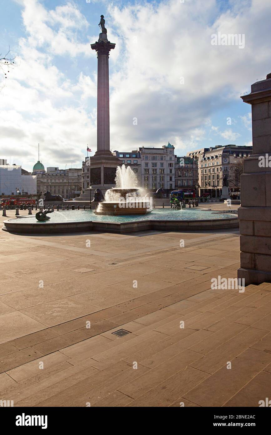 Nelsons Column, Trafalgar Square, Londra Foto Stock
