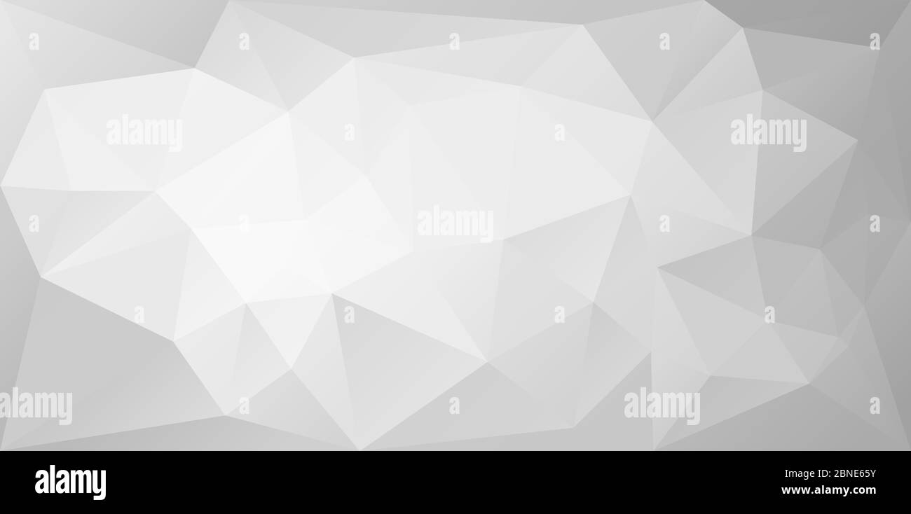 Sfondo poligonale con triangoli irregolari. Struttura triangolare in tonalità bianche e grigie. Modello di banner geometrico Lowpoly. Illustrazione di Vector eps8 Illustrazione Vettoriale