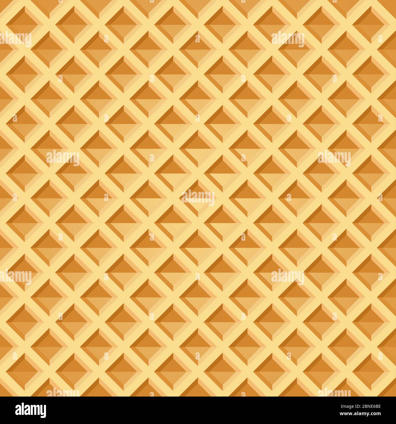 Motivo wafer senza giunture. Sfondo di waffle al forno con consistenza ripetuta. Illustrazione vettoriale stilizzata di stile piatto eps8. Illustrazione Vettoriale