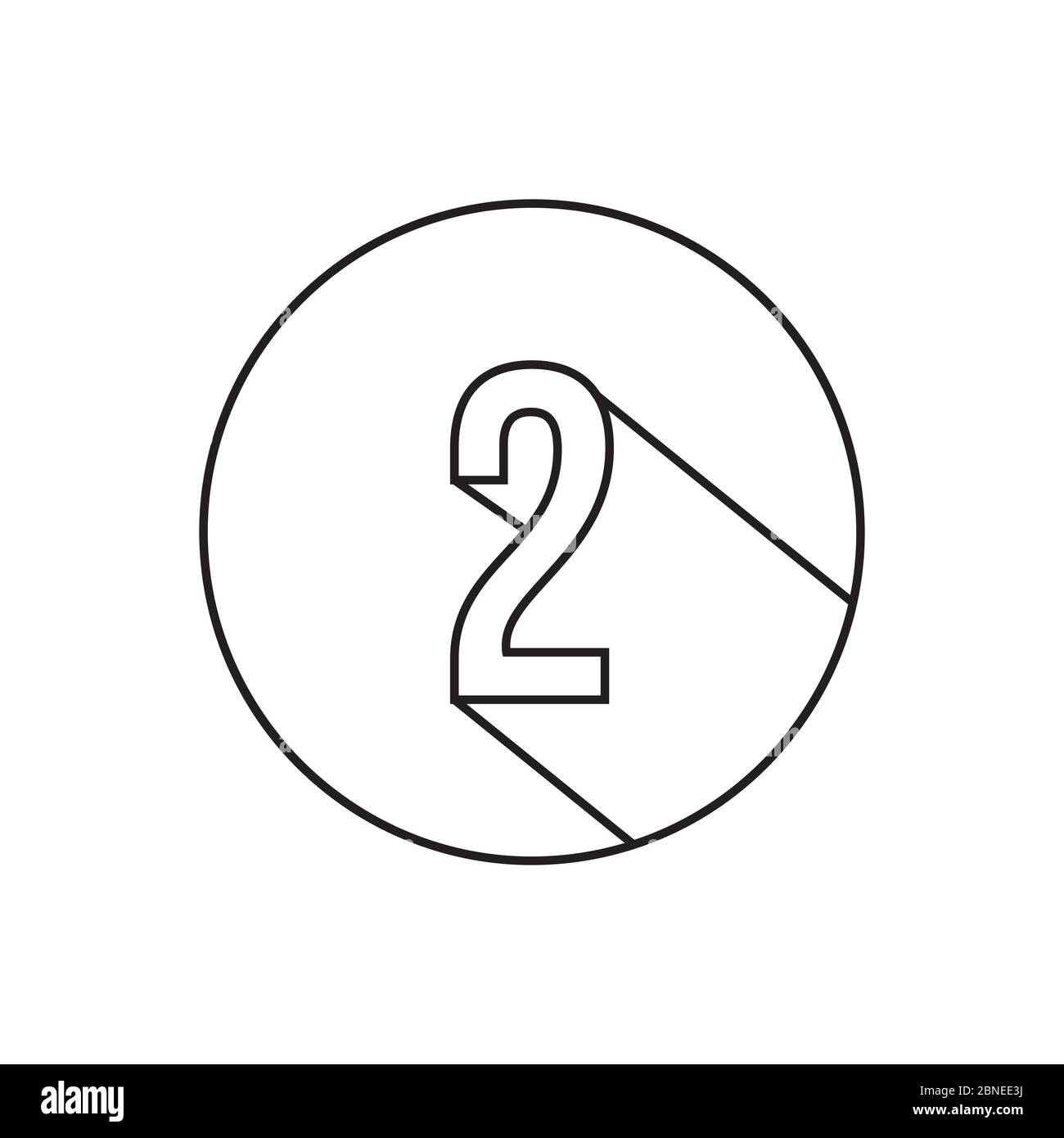 vettore simbolo a 2 linee numeriche isolato su sfondo bianco Illustrazione Vettoriale