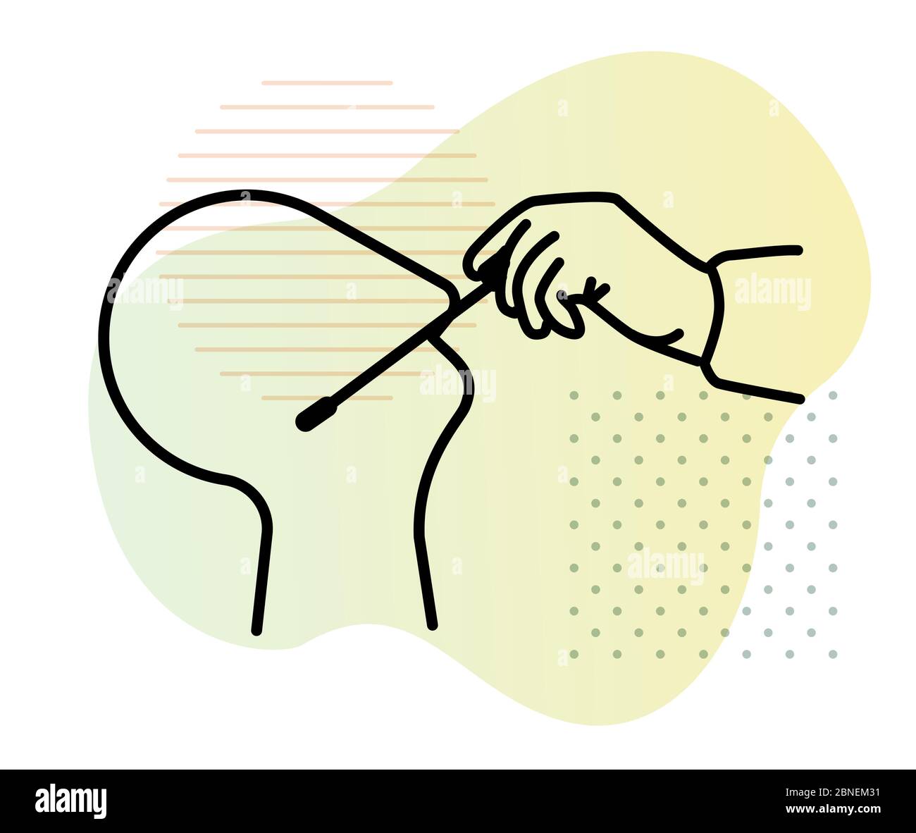 Test con tampone nasale - icona come file eps 10. Illustrazione Vettoriale