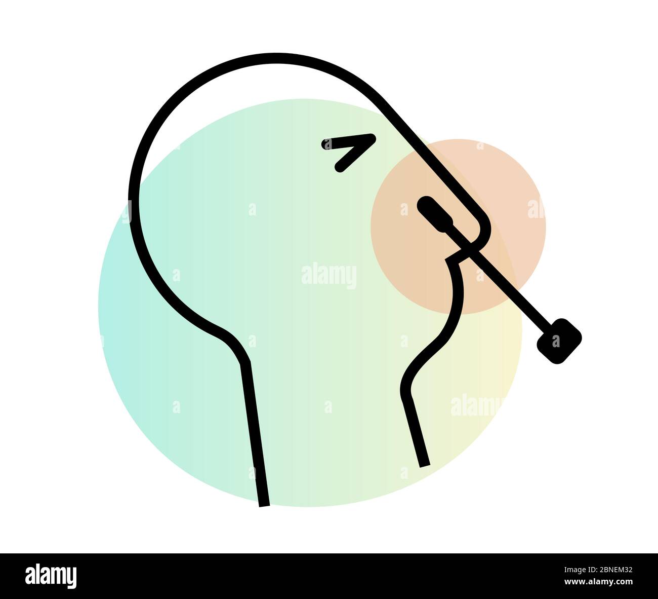 Test con tampone nasale - icona come file eps 10. Illustrazione Vettoriale