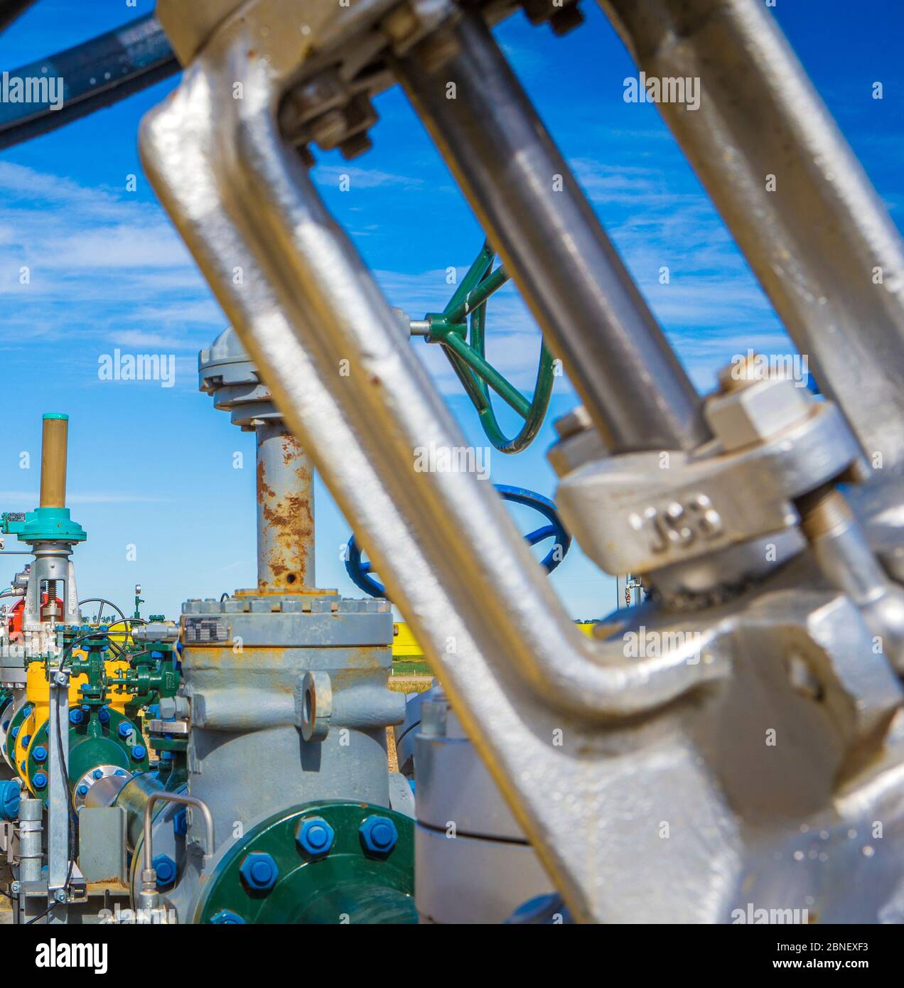 Stazione di compressione gas nel North Dakota Foto Stock